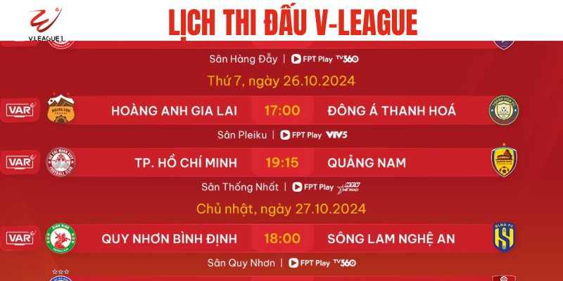 Cách để theo dõi lịch thi đấu V-League chuẩn xác