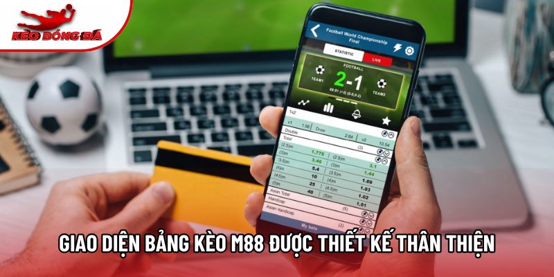Giao diện bảng kèo m88 được thiết kế thân thiện