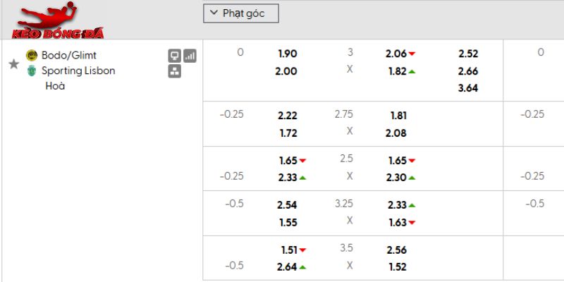 Tỷ lệ kèo Bodo Glimt vs Sporting CP